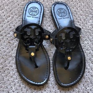 Tory Burch black logo sandals